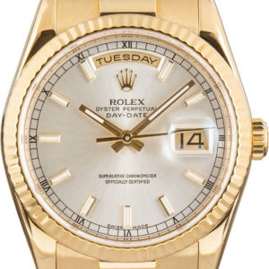 Rolex Day-Date 36 Ref. 118238 18K Yellow Gold Silver Dial