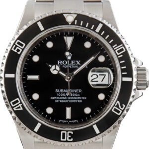Rolex Submariner Ref. 16610T No-Holes Stainless-Steel Case