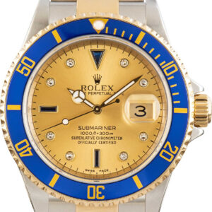 Rolex Submariner Ref. 16613 Serti Dial Steel & Gold